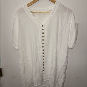 APRICOT Ivory Button-Front Blouse